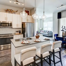open kitchen with natural light
