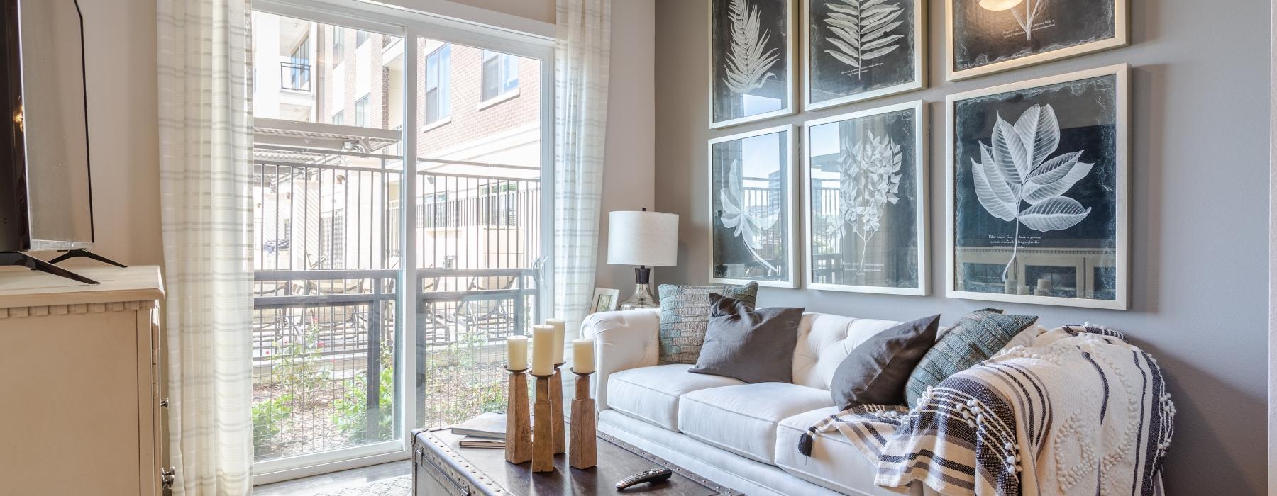 a bedroom with a bed and a table